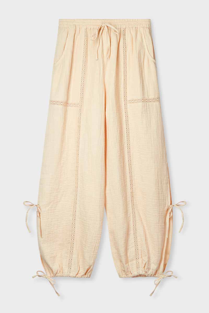 Regina Peach Cotton Trousers