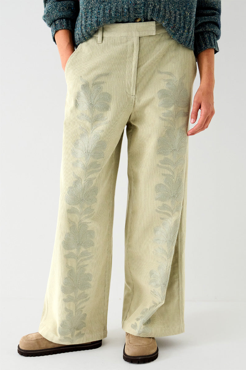 Astrid Cord Embroidered Trouser