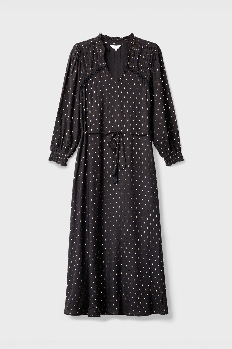 Brona Foil Spotted Dress