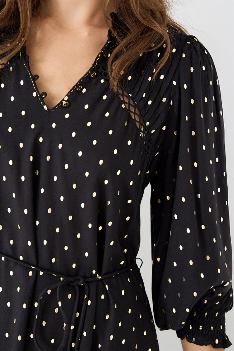 Brona Foil Spotted Dress