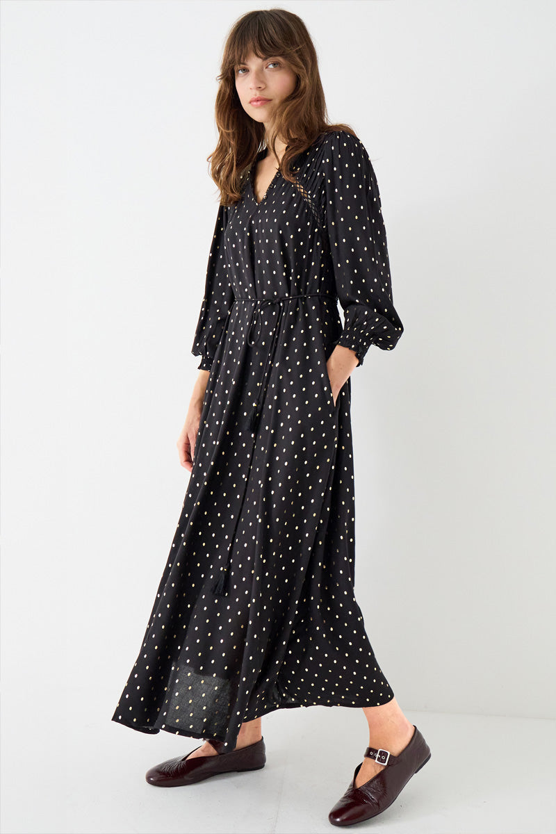 Brona Foil Spotted Dress