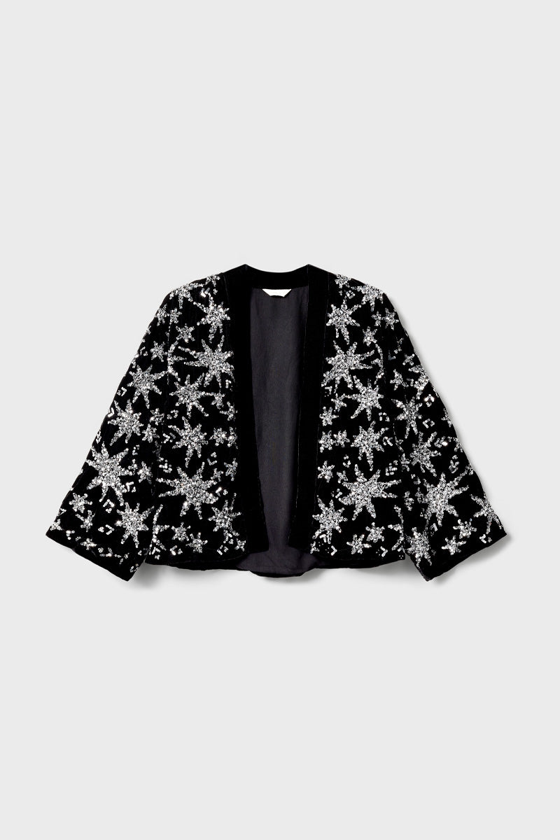 Medi Sequin Embellished Kimono Jacket