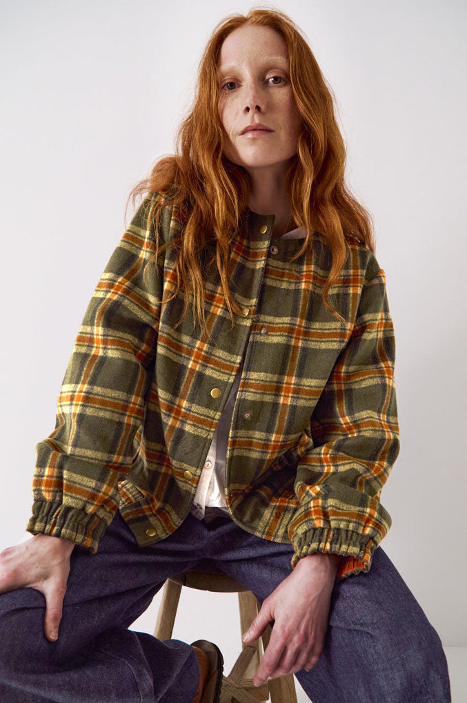 Zoha Check Bomber Jacket