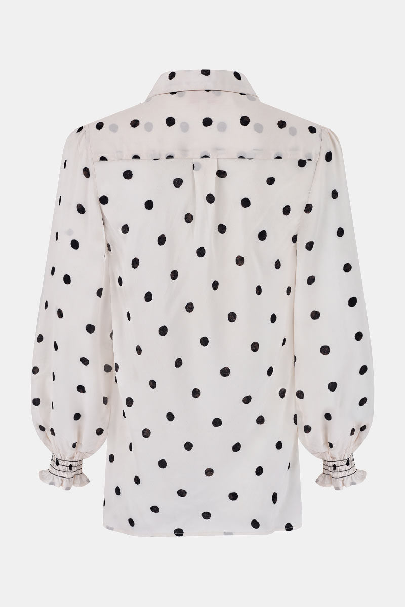 Back shot. East Heritage Miriyam spot print blouse.
