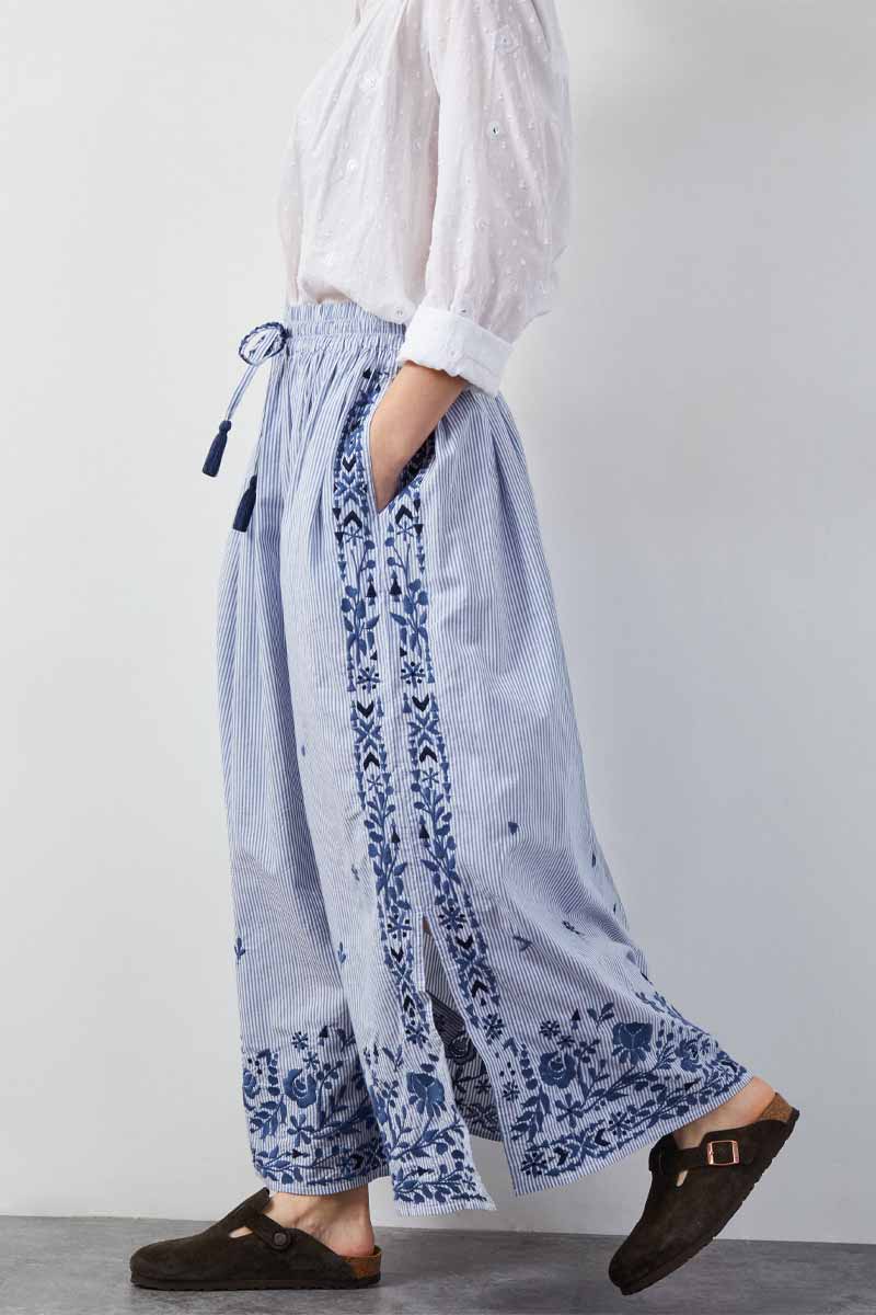 Teleri Floral Embroidered Cotton Skirt