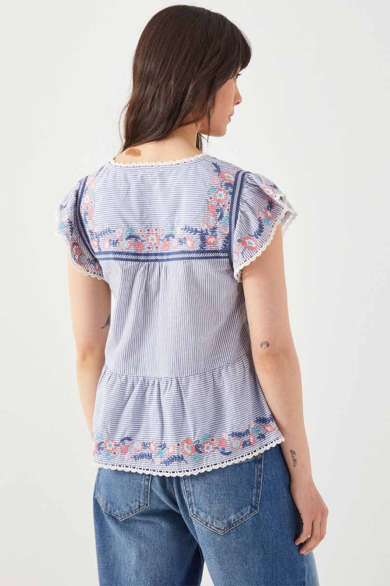 Teleri Stripe Cotton Top