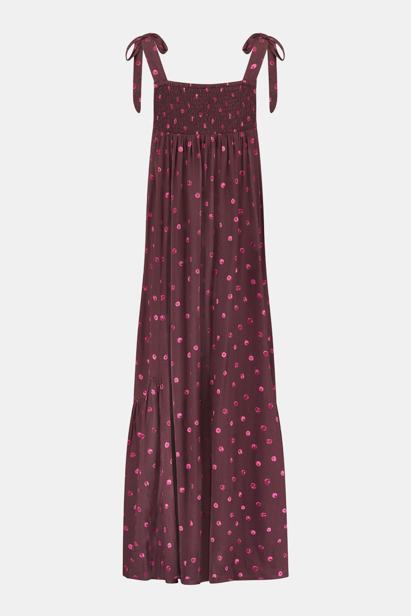 Flat shot back view of East Paola Spot Sleeveless Dress