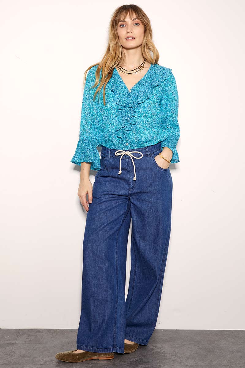 Charu Floral Ruffle Blouse