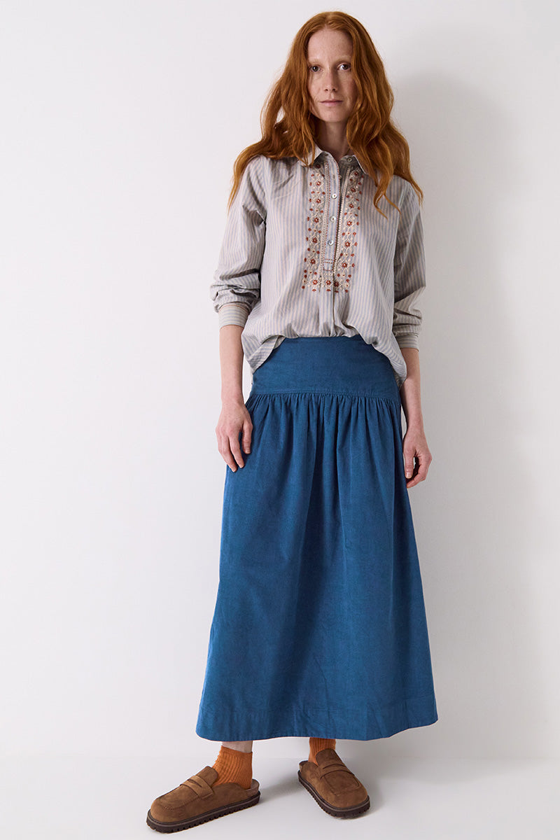 Tiya Cord Midi Skirt