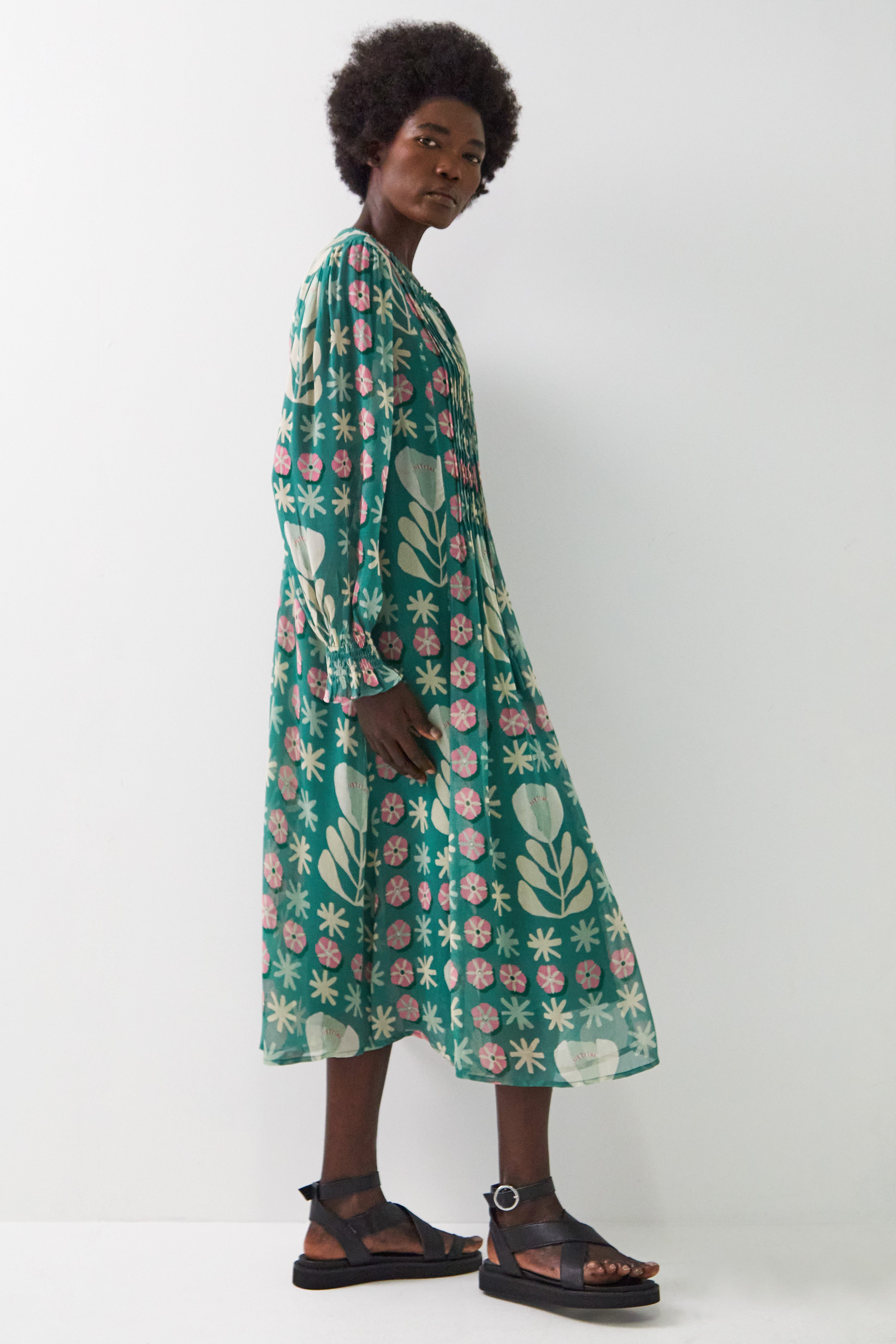 Charlize Georgette Midi Dress