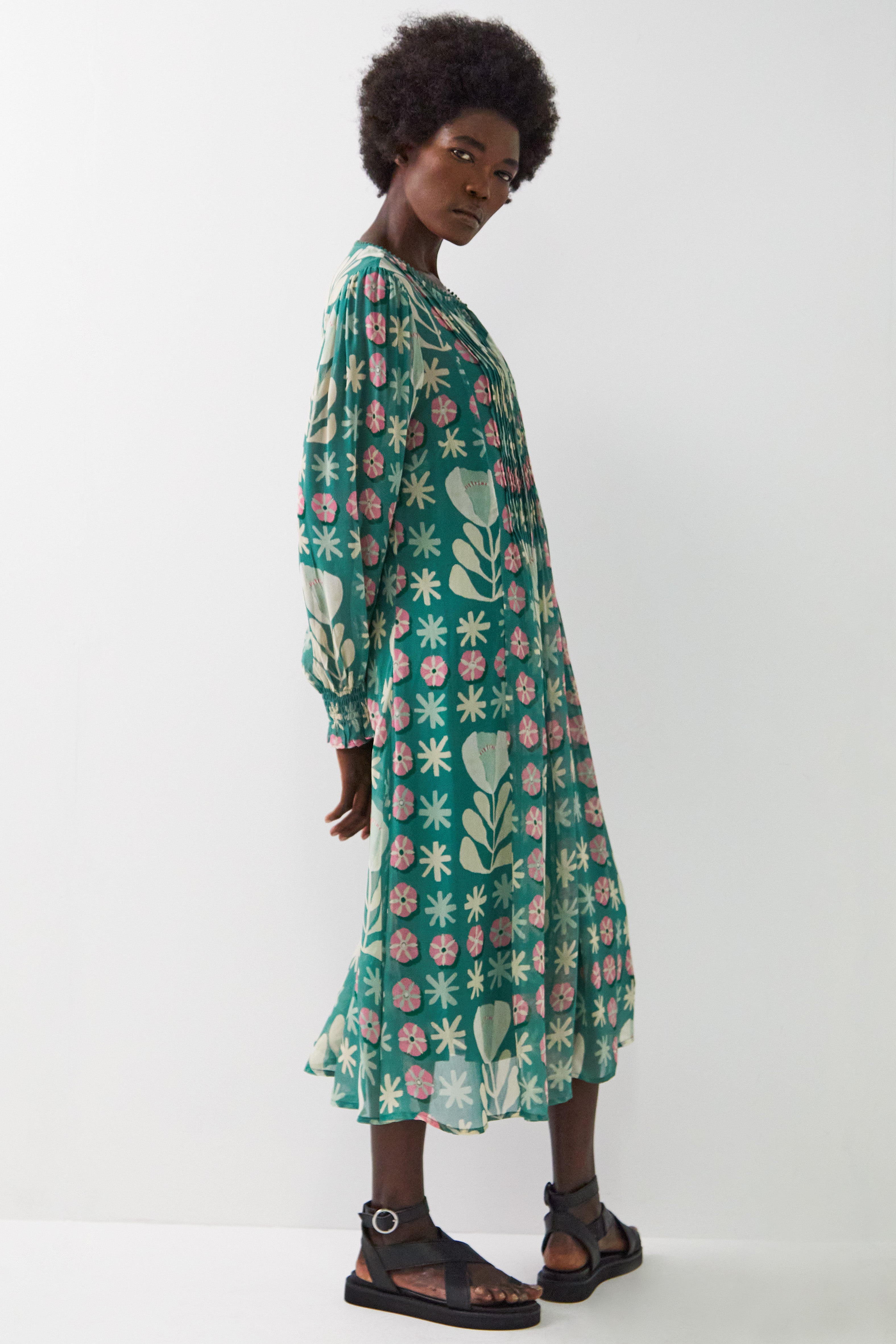 Charlize Georgette Midi Dress