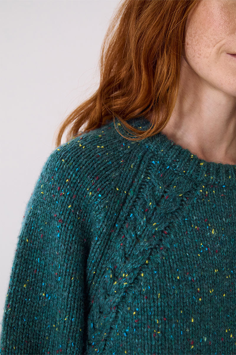 Ami Cable Donegal Knit Sweater