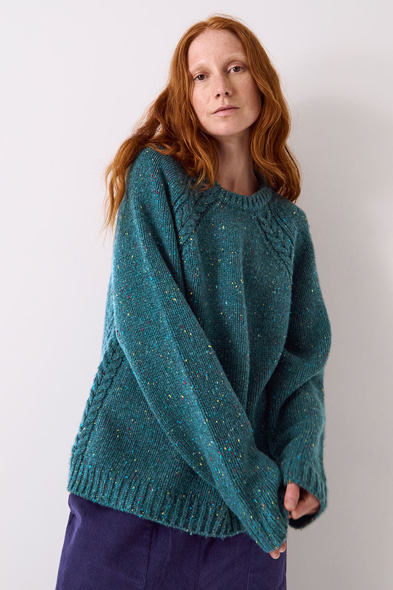 Ami Cable Donegal Knit Sweater