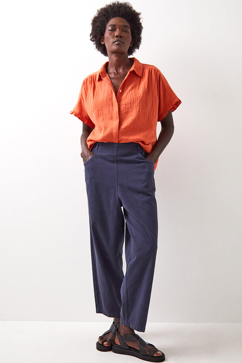 Annie Cotton Trousers Navy