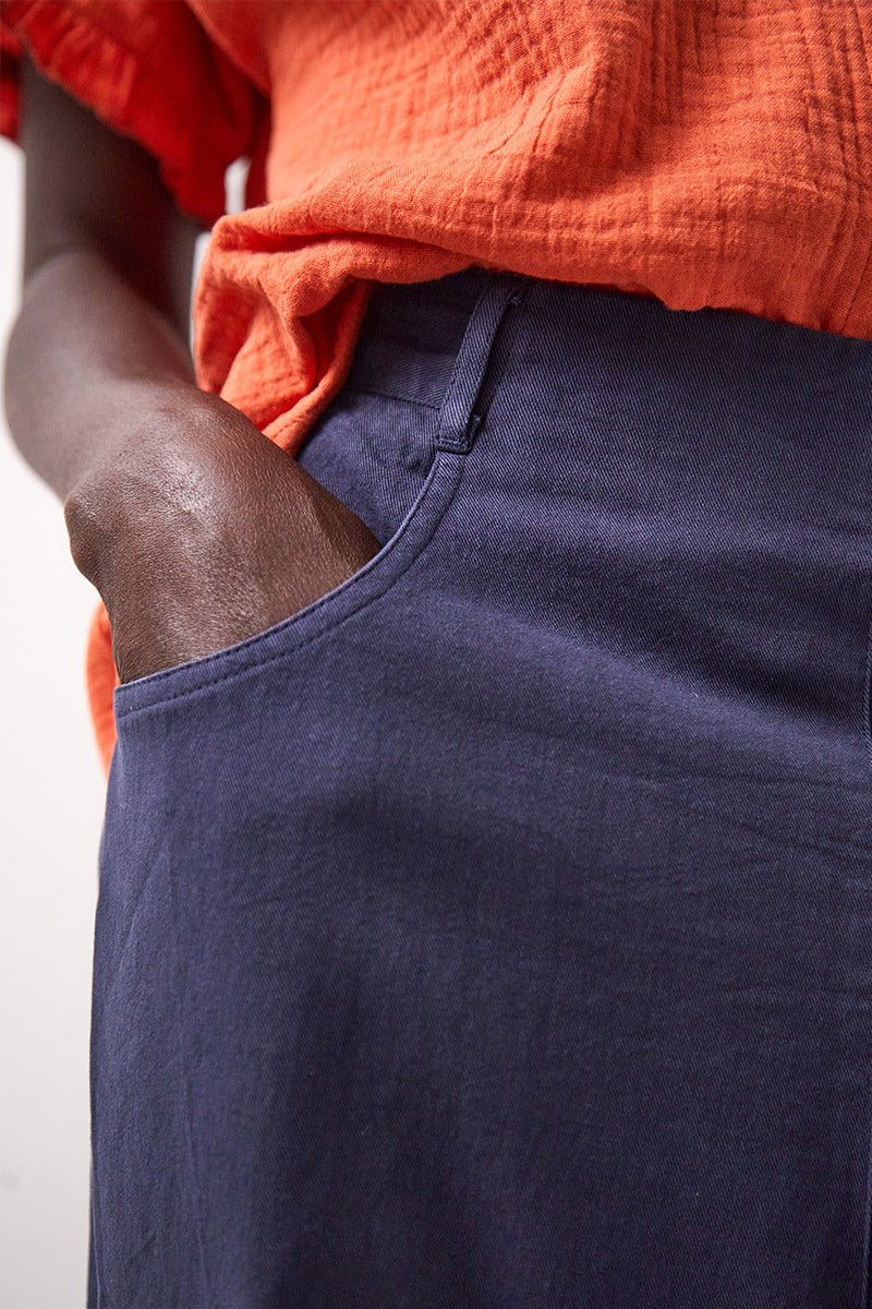 Annie Cotton Trousers Navy