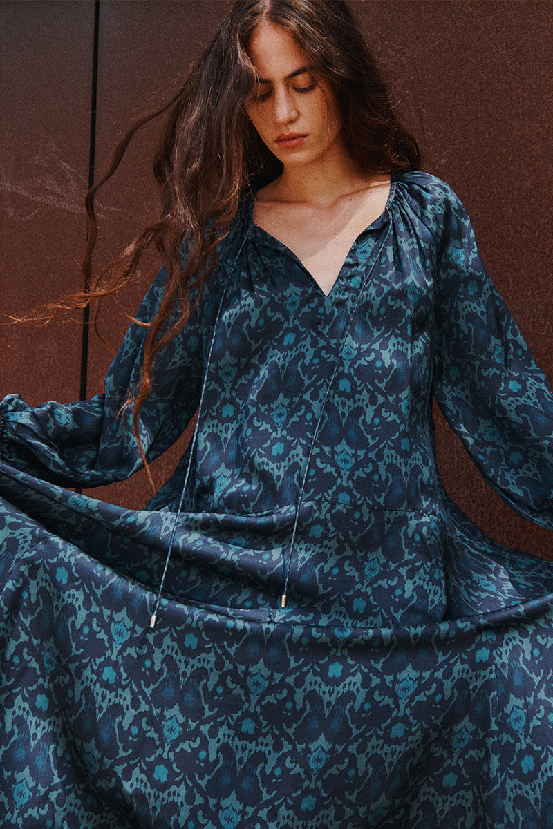 Bridget Printed Satin Dress