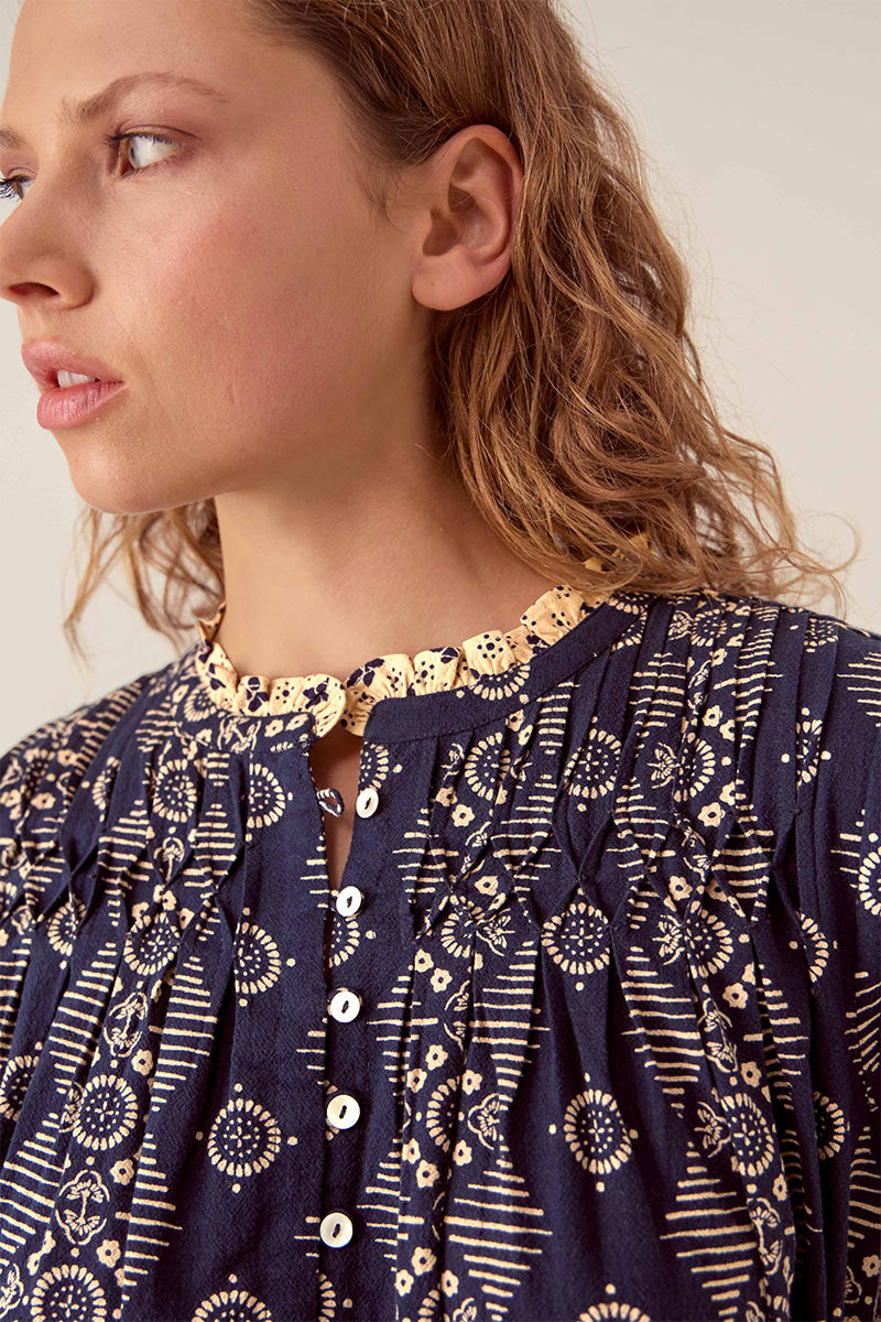 Celine Textured Cotton Midi Dress