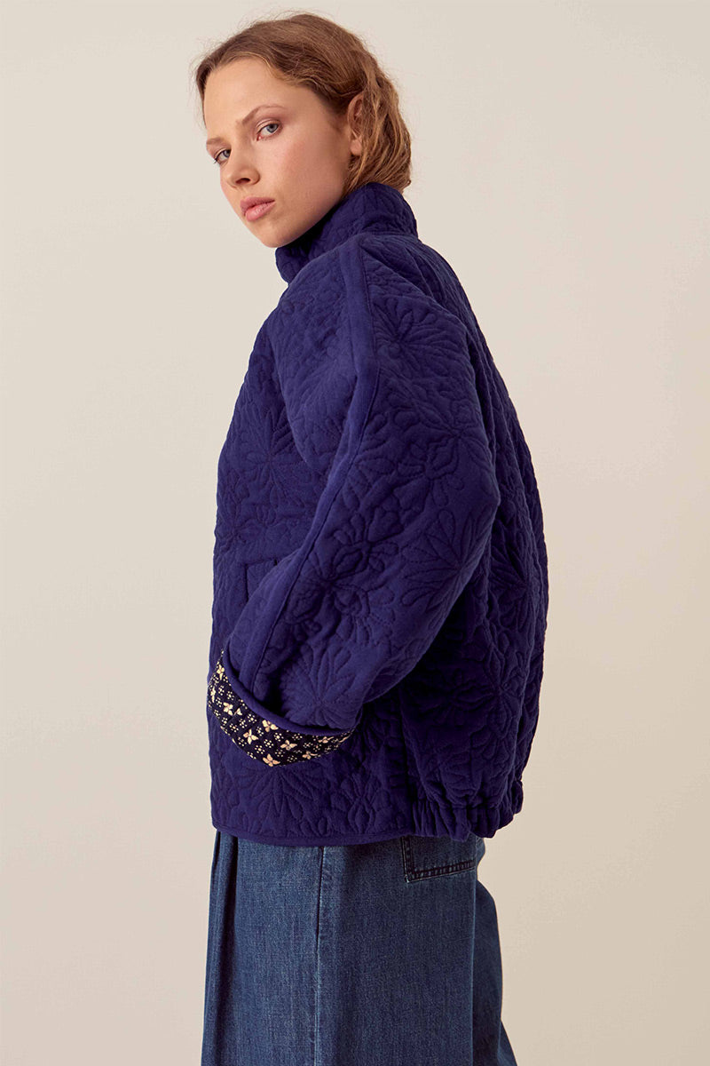 Celine Lightly Quilted Floral Stitch Jacket