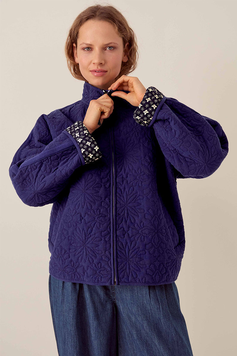 Celine Lightly Quilted Floral Stitch Jacket