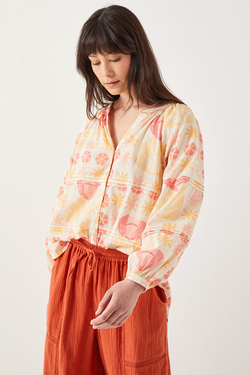 Charlize Printed Cotton Top