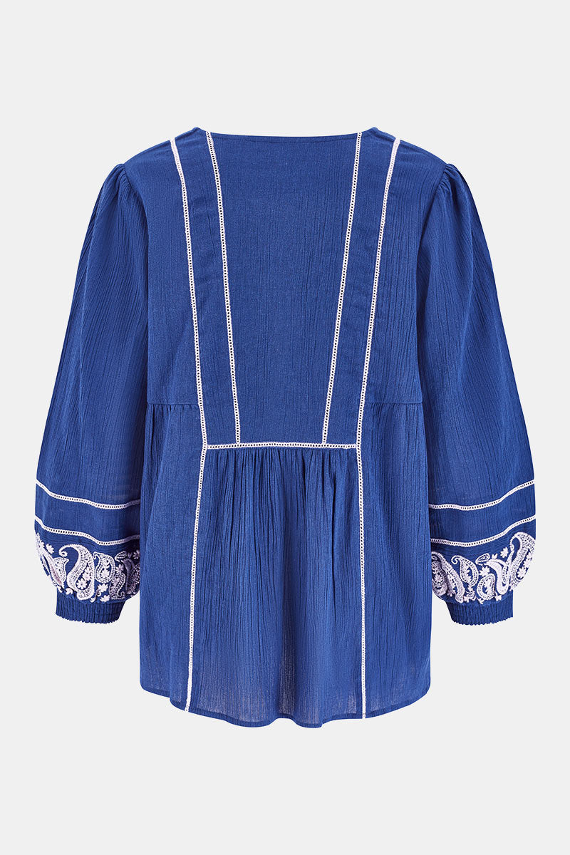 Circe Paisley Embroidered Top
