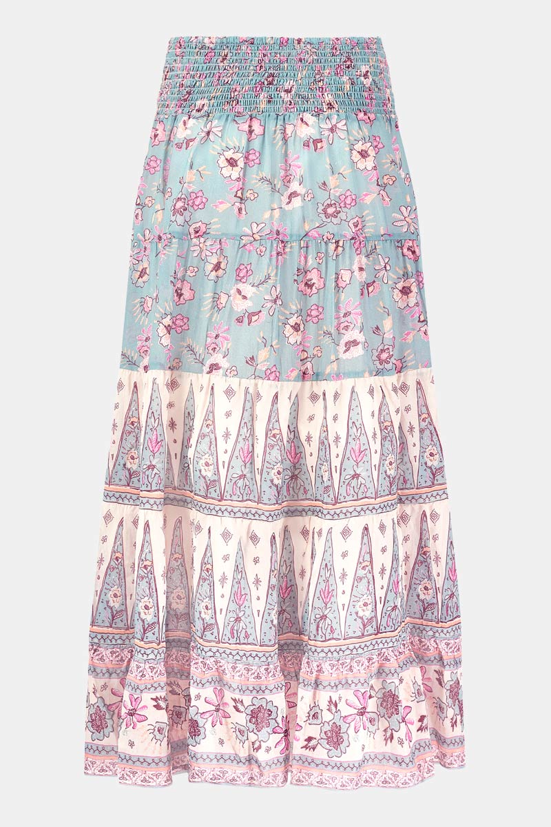 Clementine Floral Blue Skirt