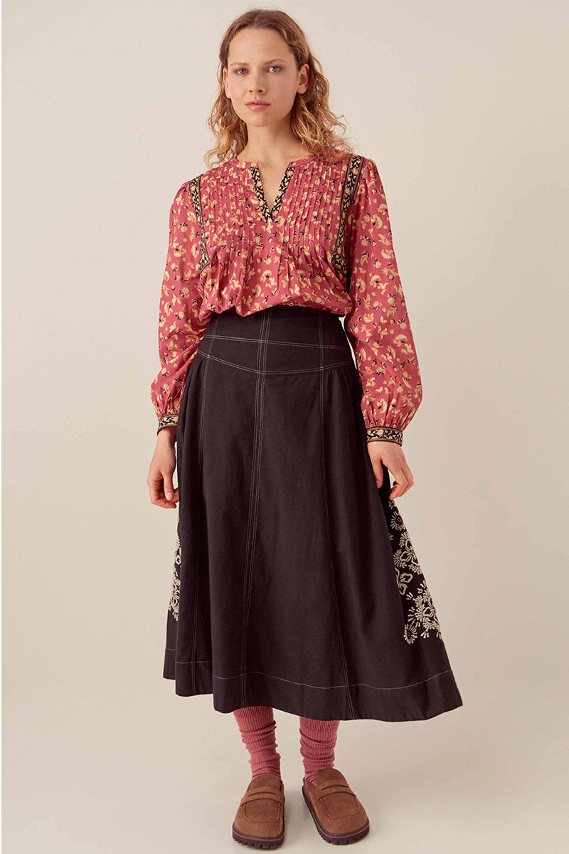 Darney Floral Print Cotton Top