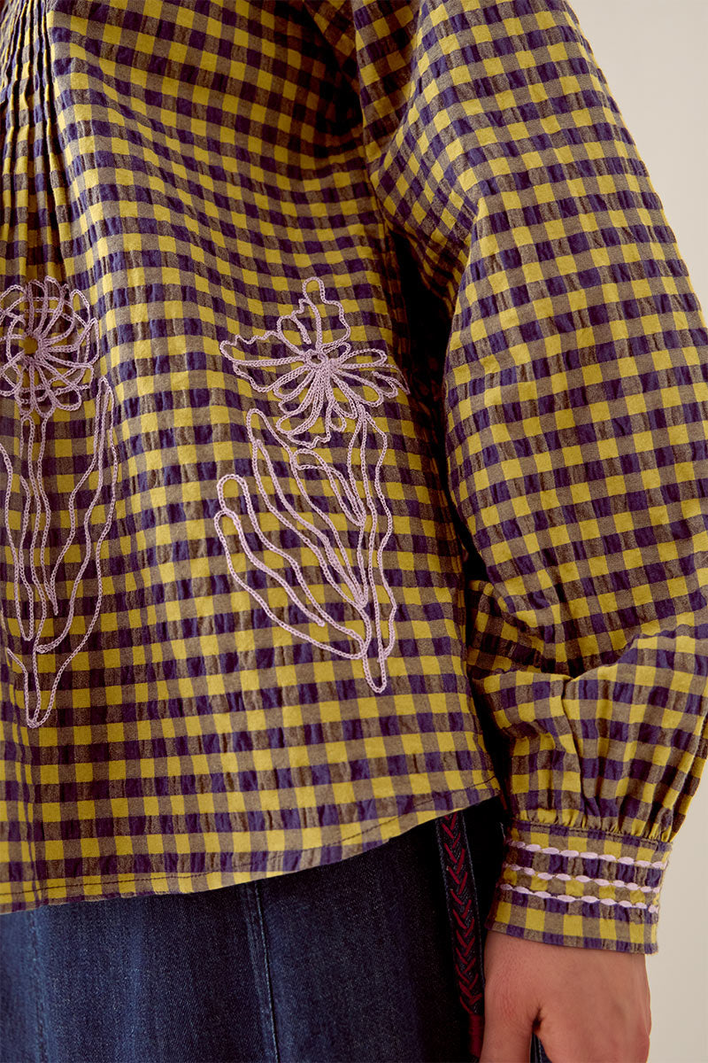Dilly Gingham Cotton Blouse