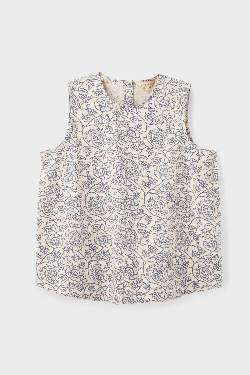 Domi Ivory Denim Sleeveless Shirt