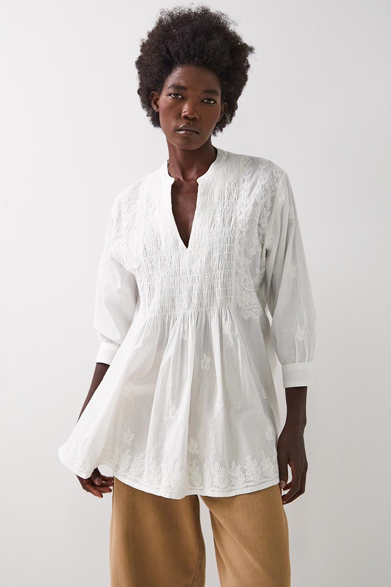 Donnie Embroidered Cotton Tunic