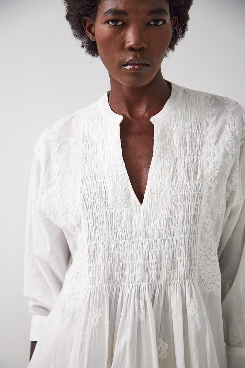 Donnie Embroidered Cotton Tunic