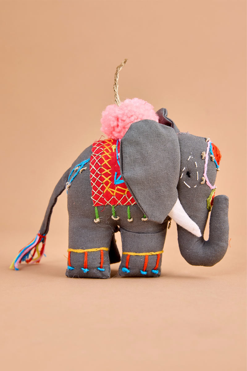 Handcrafted Grey Elephant Ornament