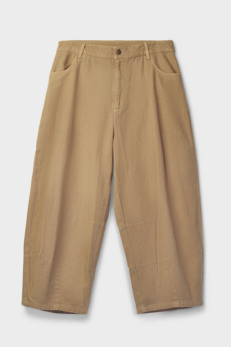 Elodie Cotton Twill Trousers Tan
