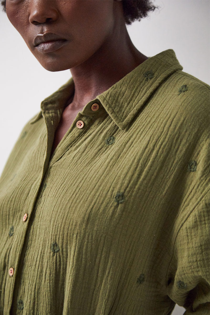 Evaline Cotton Dress Khaki