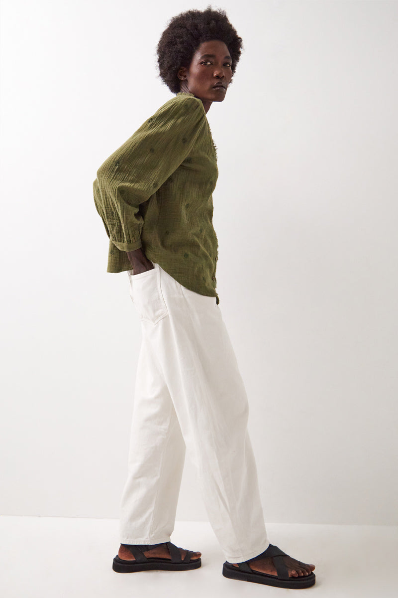 Evie Cotton Top Khaki