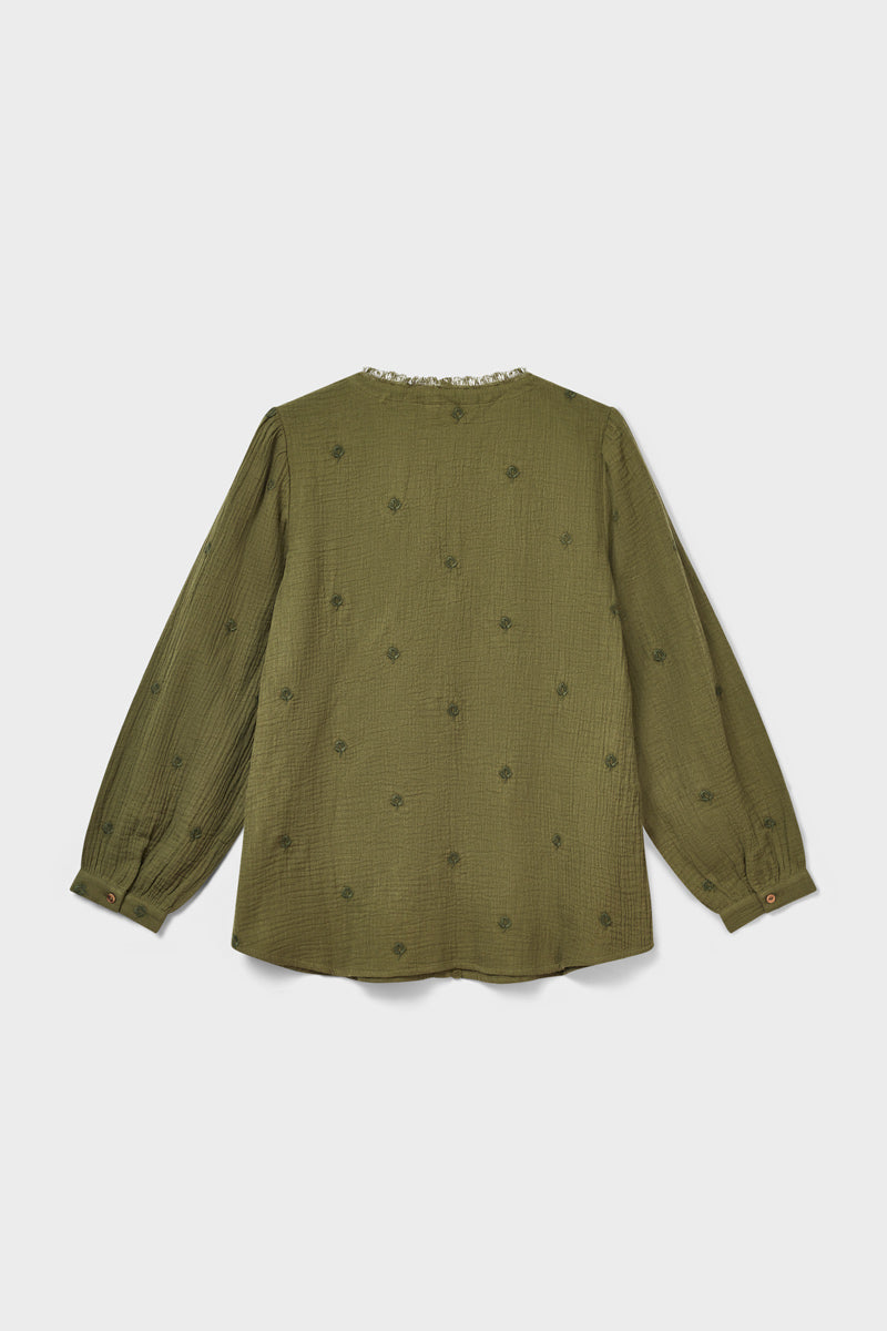 Evie Cotton Top Khaki