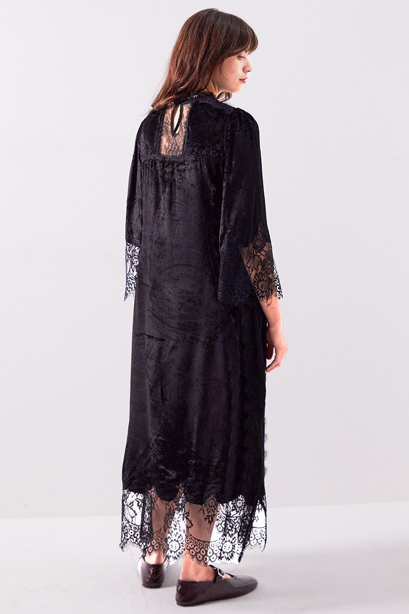 Fiadh Velvet Sheer Lace Dress