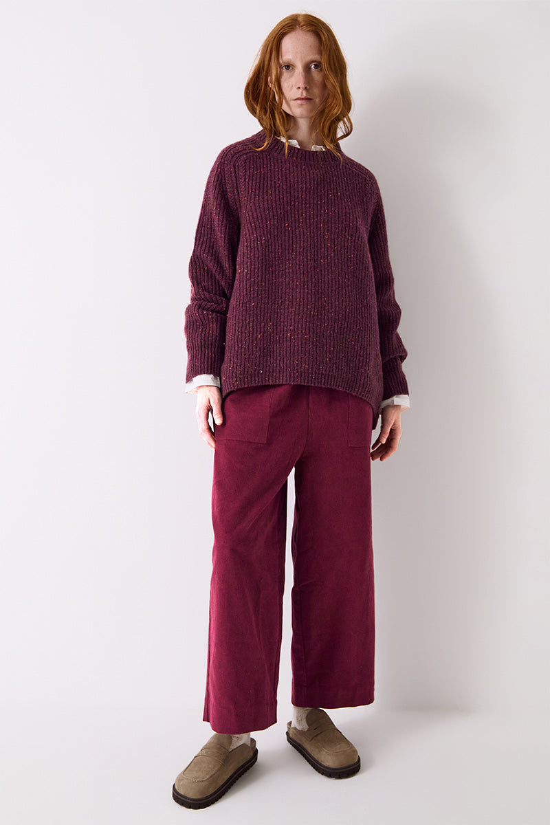 Jiya Donegal Knit Sweater Berry