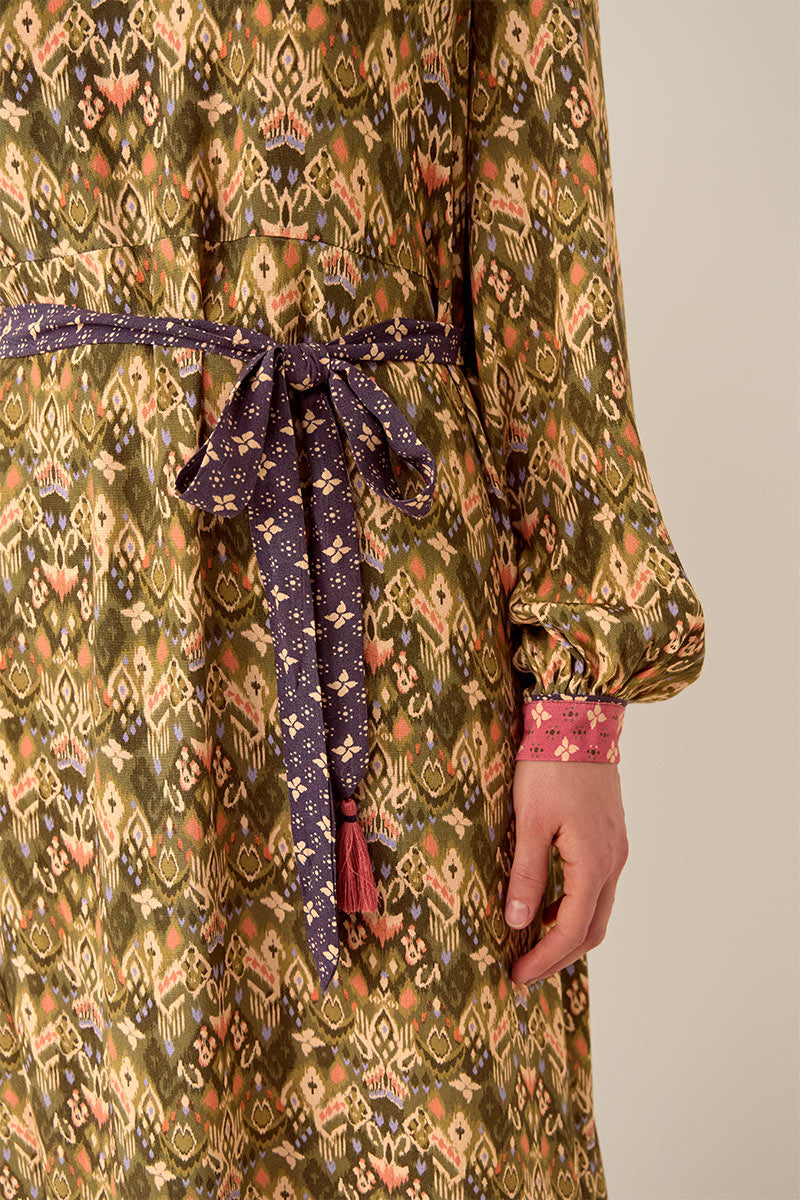 Kiku Ikat Printed Dress