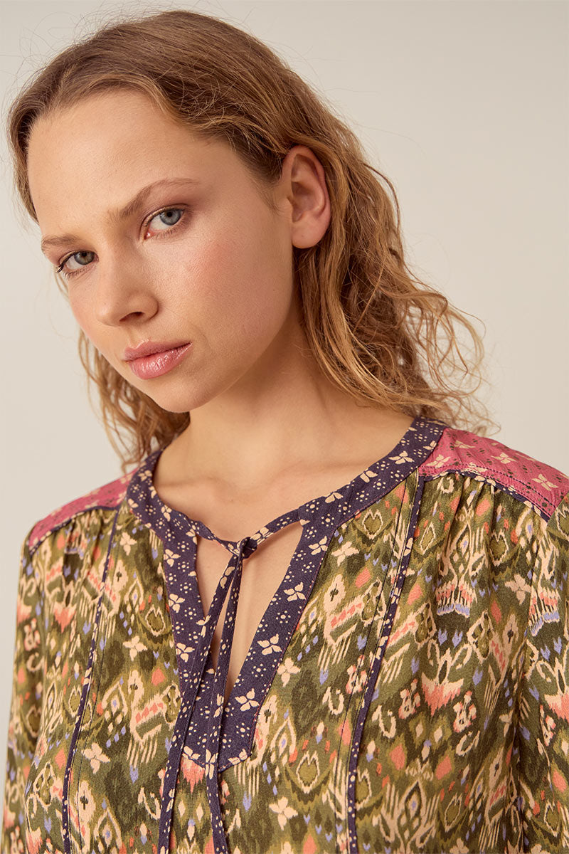 Kiku Ikat Printed Top