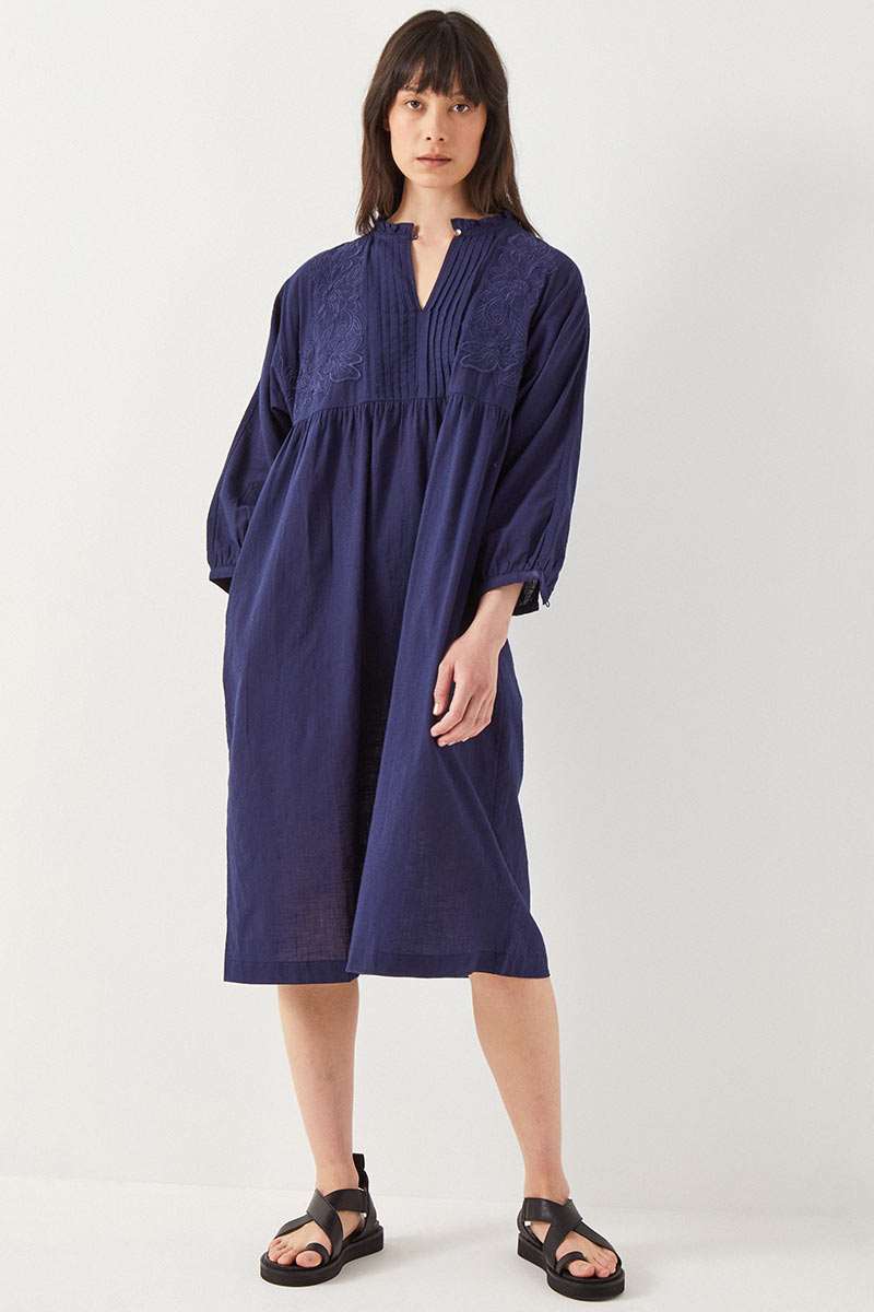 Kirat Tonal Embroidered Cotton Dress