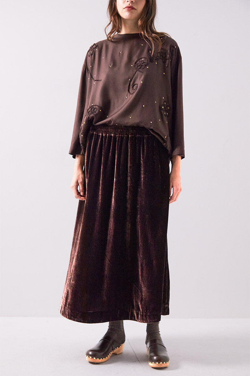 Laurie Velvet Midi Skirt
