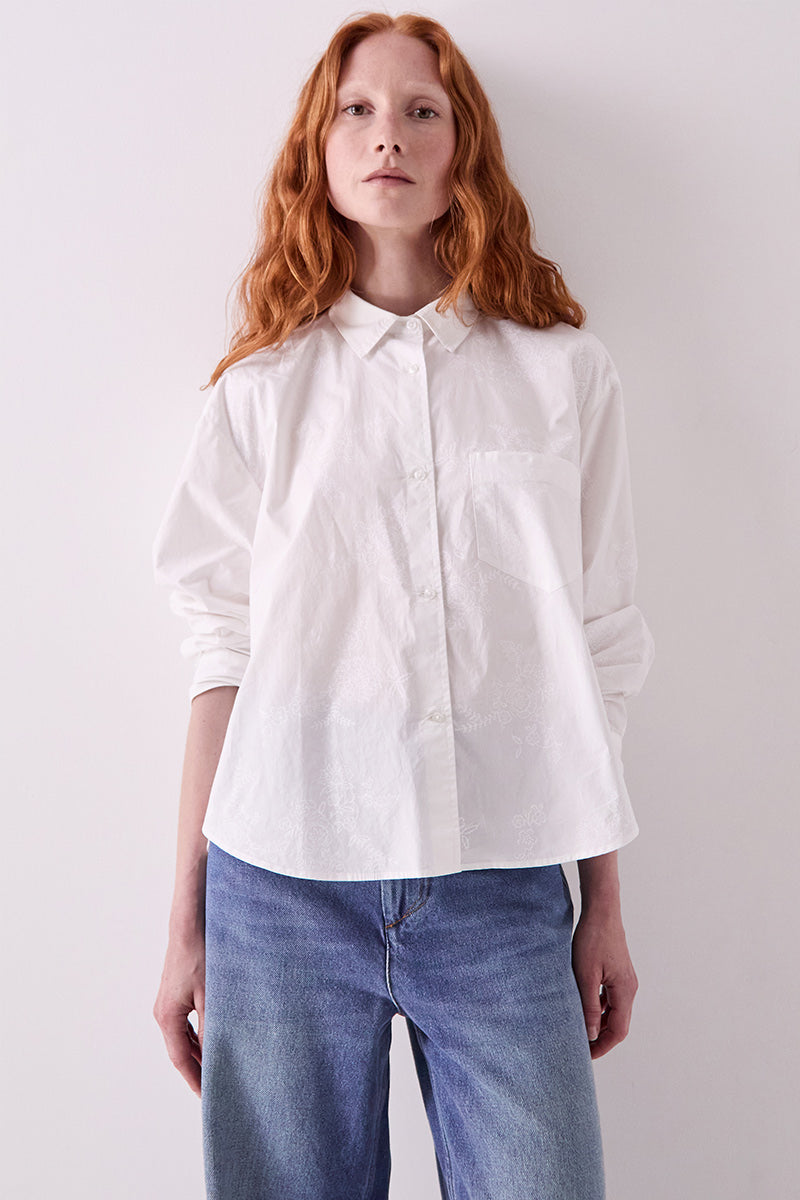 Layla Embroidered Cotton Poplin Shirt