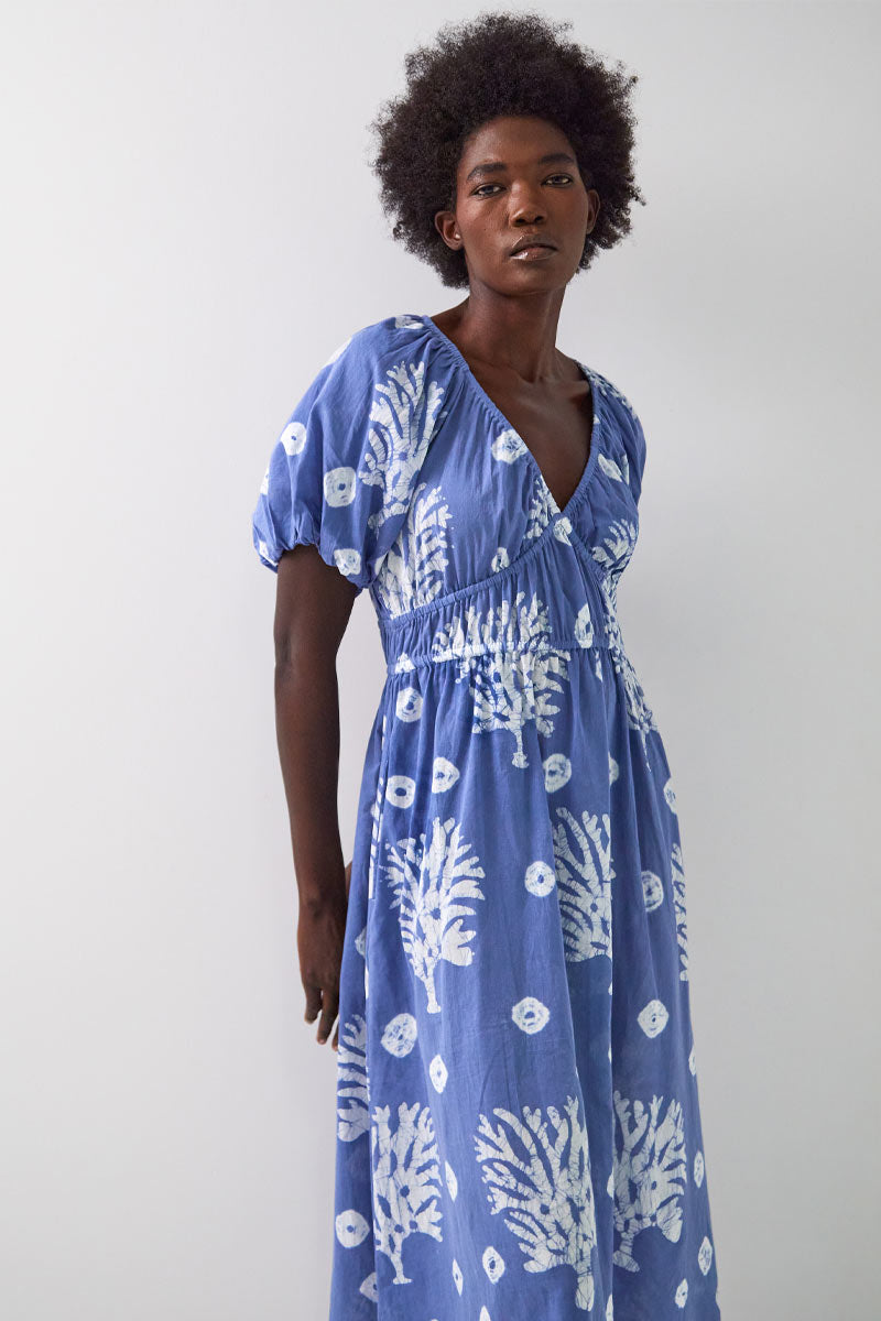 Lottie Batik Tie-Dye Cotton Midi Dress