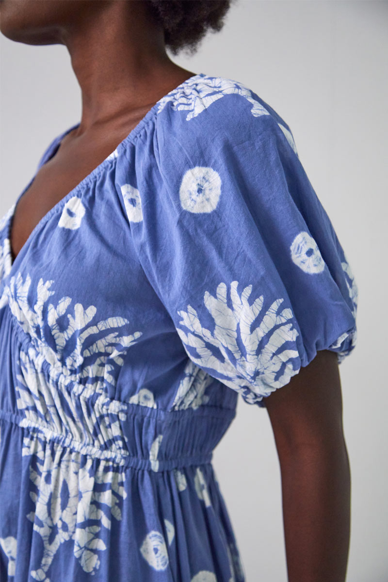 Lottie Batik Tie-Dye Cotton Midi Dress