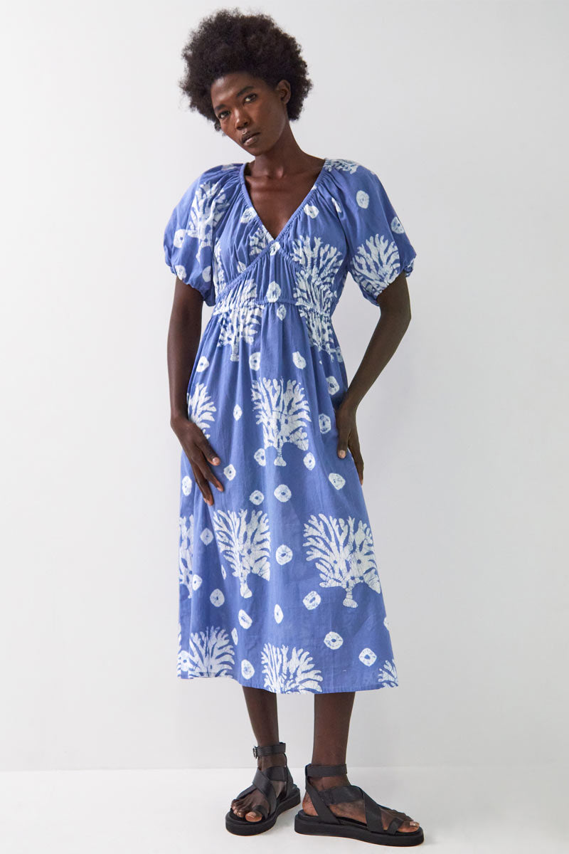 Lottie Batik Tie-Dye Cotton Midi Dress