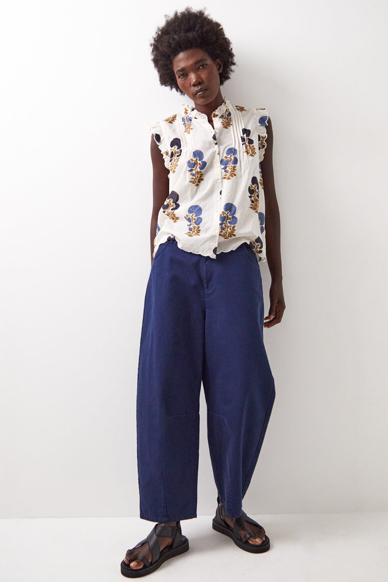 Lucy Ruffle Detail Cotton Top