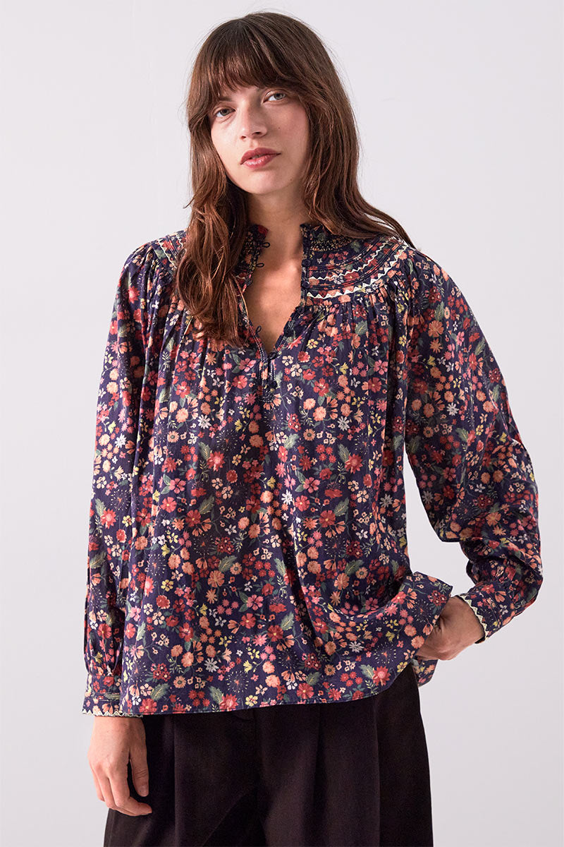 Mariel Printed Cotton Blouse