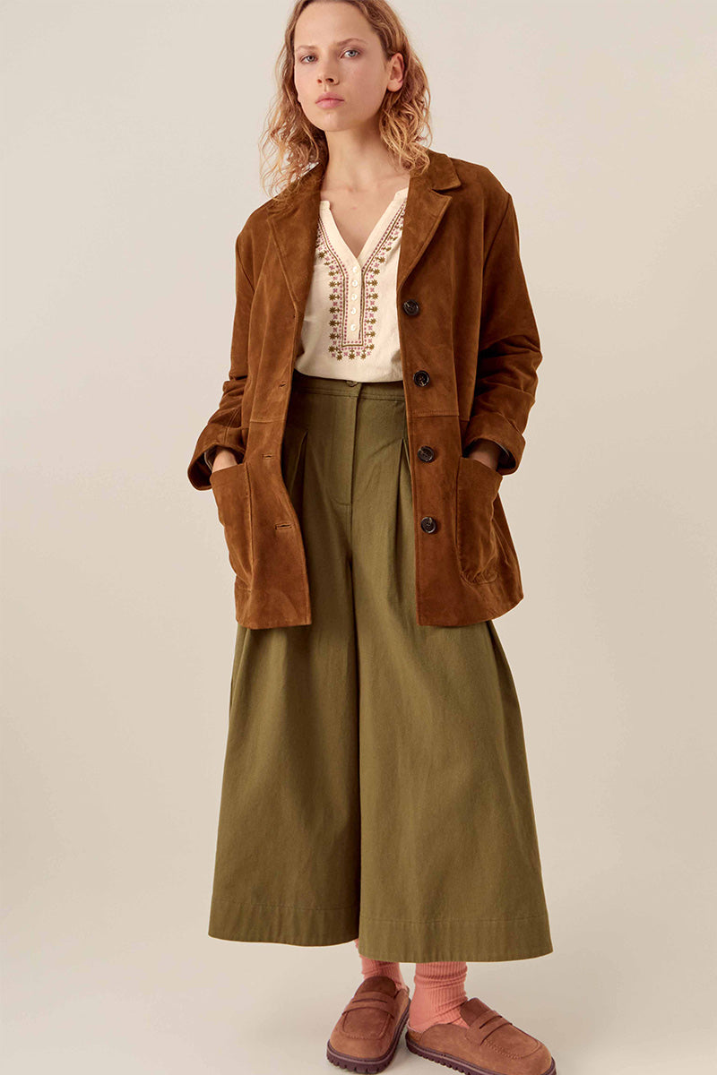 Reggie Chestnut Brown Suede Jacket