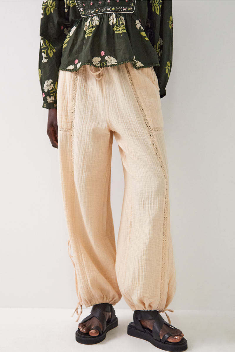 Regina Peach Cotton Trousers
